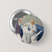 ヴィンテージウェディング、ミッドセンチュリーモダンアールデコ花嫁 缶バッジ (正面&裏面)