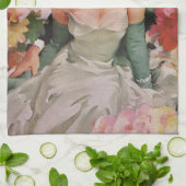 ヴィンテージウェディング、レトロな花嫁と新郎の新婚夫婦 キッチンタオル (折り畳み)