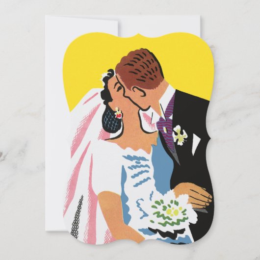 ヴィンテージウェディング、レトロな花嫁のブライズシャワーパーティー 招待状 (正面)