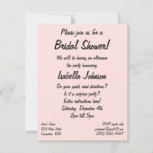 ヴィンテージウェディング、レトロニューリュウズブライダルシャワー 招待状 (裏面)