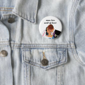 ヴィンテージウェディング、レトロ新郎新婦キスをする 缶バッジ (インサイチュ)