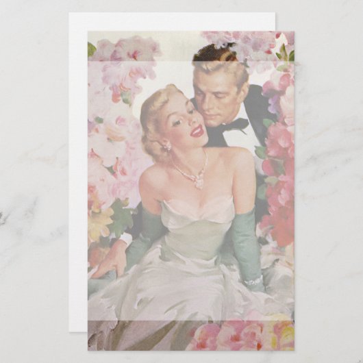 ヴィンテージウェディング、レトロ新郎新婦 (正面/裏面)