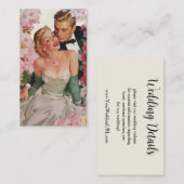 ヴィンテージウェディング、レトロ新郎新婦 エンクロージャーカード (正面/裏面)