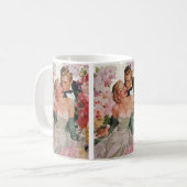 ヴィンテージウェディング、レトロ新郎新婦 コーヒーマグカップ (正面左)