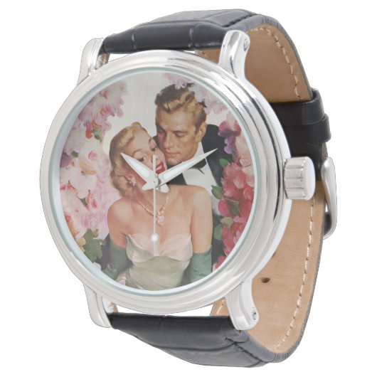 ヴィンテージウェディング、レトロ新郎新婦 腕時計 (アングル)