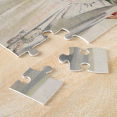 ヴィンテージウェディング、レトロ花嫁とフラワーガール ジグソーパズル (側面)