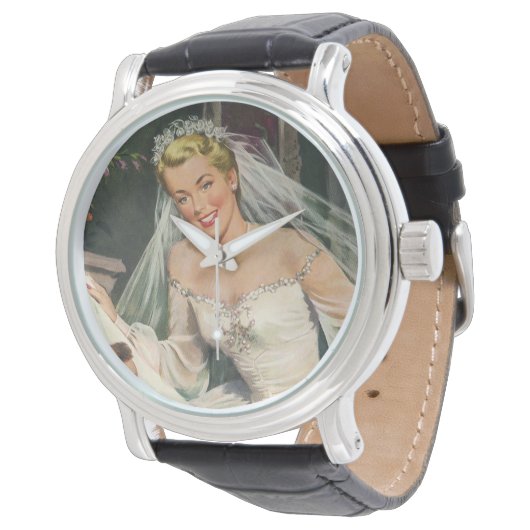 ヴィンテージウェディング、レトロ花嫁とフラワーガール 腕時計 (アングル)
