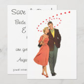 ヴィンテージウェディング ロマンチックハーツ Save the Date 招待状 (正面/裏面)