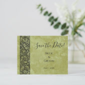 ヴィンテージウェディング ヴィクトリアンフラワー 保存日付カード ポストカード (スタンド正面)