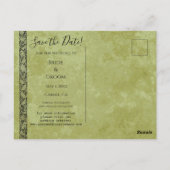 ヴィンテージウェディング ヴィクトリアンフラワー 保存日付カード ポストカード (裏面)