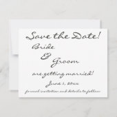 ヴィンテージウェディング 新婚夫婦がケーキをカットする Save the Date 招待状 (裏面)