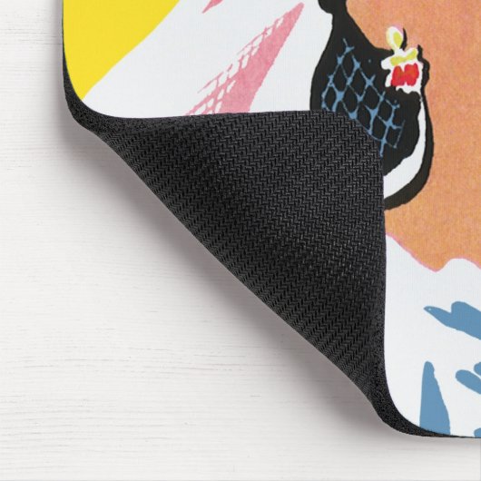 ヴィンテージウェディング、新郎新婦キスをする マウスパッド (コーナー)