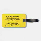 ヴィンテージウェディング、新郎新婦キスをする ラゲッジタグ (裏面横)