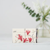 ヴィンテージウェディング, 日本のピンクのマグノリアの木 プレイスカード (スタンド正面)