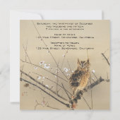 ヴィンテージウェディング　日本のフクロウと梅の木 招待状 (裏面)
