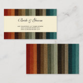 ヴィンテージウェディング、暖かい秋のストライプパターン エンクロージャーカード (正面/裏面)