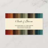 ヴィンテージウェディング、暖かい秋のストライプパターン エンクロージャーカード (正面)