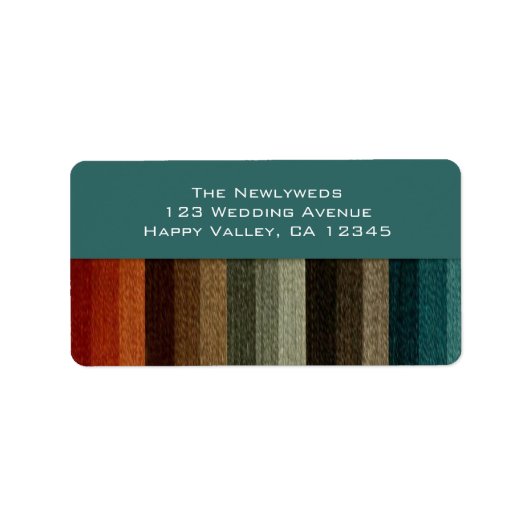 ヴィンテージウェディング、暖かい秋のストライプパターン ラベル (正面)