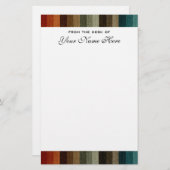 ヴィンテージウェディング、暖かい秋のストライプパターン 便箋 (正面/裏面)