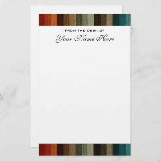 ヴィンテージウェディング、暖かい秋のストライプパターン 便箋 (正面/裏面)