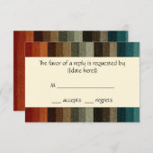 ヴィンテージウェディング、暖かい秋のストライプパターン 出欠カード (正面/裏面)