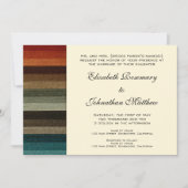 ヴィンテージウェディング、暖かい秋のストライプパターン 招待状 (正面)