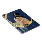 ヴィンテージウェディング、月上のキュートな新婦と新郎 ノートブック (右側)