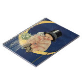 ヴィンテージウェディング、月上のキュートな新婦と新郎 ノートブック (左側)