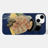 ヴィンテージウェディング、月上のキュートな新婦と新郎 Case-Mate iPhoneケース (裏面 (横))