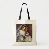 ヴィンテージウェディング, 花嫁がウェディングケーキをカットする トートバッグ (正面)