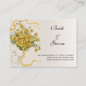 ヴィンテージウェディング、黄色いバターカップの花とミツバチ エンクロージャーカード (正面)