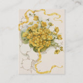 ヴィンテージウェディング、黄色いバターカップの花とミツバチ プレイスカード (裏面)