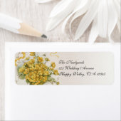 ヴィンテージウェディング、黄色いバターカップの花とミツバチ ラベル (インサイチュ)