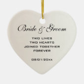 ヴィンテージウェディング、黄色の花フローラハチ牧草地 セラミックオーナメント (正面)