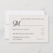 ヴィンテージウェディングRSVPアンティークグレー&ホワイト 出欠カード (裏面)