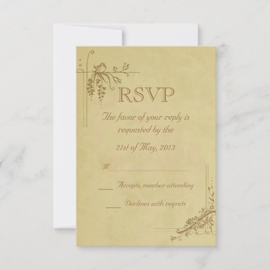 ヴィンテージウェディングRSVP 出欠カード (正面)
