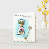 ヴィンテージウェルカムカード カード (黄色い花)