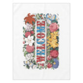 ヴィンテージウェルカムフラワーズ引っ越し祝いパーティーパーティー テーブルクロス (正面)