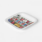 ヴィンテージウェルカムフラワーズ引っ越し祝いパーティーパーティー ペーパープレート (傾斜あり)