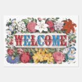 ヴィンテージウェルカムフラワーズ引っ越し祝いパーティーパーティー ラッピングペーパーシート (正面)