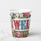 ヴィンテージウェルカムフラワーズ引っ越し祝いパーティーパーティー 紙コップ (正面)