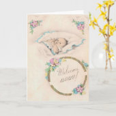 ヴィンテージウェルカムベビーグリーティングカード カード (黄色い花)