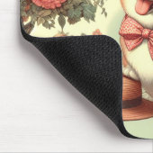 ヴィンテージウェルシュコーギーカーディガンイラストレーション マウスパッド (コーナー)