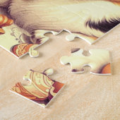 ヴィンテージウェルシュコーギーカーディガンシームレス ジグソーパズル (側面)