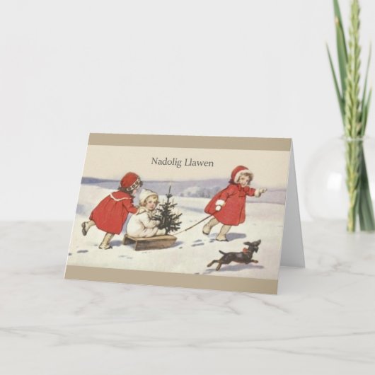 ヴィンテージウェルシュナドリグローエンクリスマスカード シーズンカード (正面)