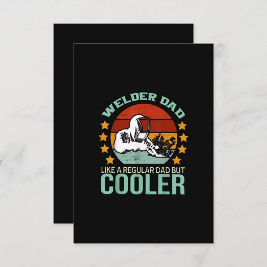 ヴィンテージウェルダーパパは通常のパパのように サンキューカード (正面/裏面)