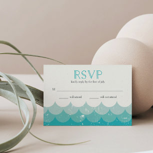 ヴィンテージウェーブターコイズRSVP 出欠カード