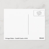 ヴィンテージウェールズ、カーディフ城c1910 ポストカード (裏面)