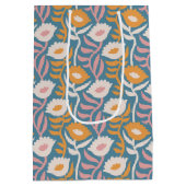 ヴィンテージウェーレトログルーヴィーパステルフローラルパターン ミディアムペーパーバッグ (裏面)