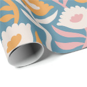 ヴィンテージウェーレトログルーヴィーパステルフローラルパターン ラッピングペーパー (ロールコーナー)